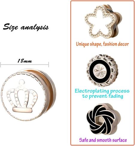 دبابيس مغناطيسية للحجاب 16 قطعة من أقوى الاشكال التجارية القوية للوشاح والشال والملابس والقبعات بازرار تزيين متعددة الاستخدامات دبوس امان للنساء والفتيات، مغناطيس, دينيم، مغناطيس, مغناطيس in Kuwait