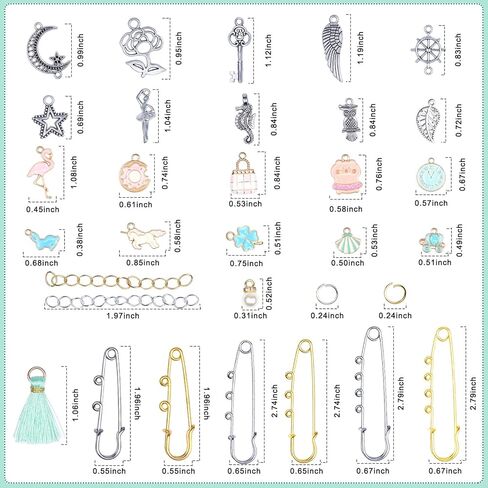 مجموعة صنع بروش ساحرة، دبابيس أمان دبابيس لؤلؤية حلقات القفز المفتوحة المعلقات DIY لصنع المجوهرات وصياغتها in Kuwait