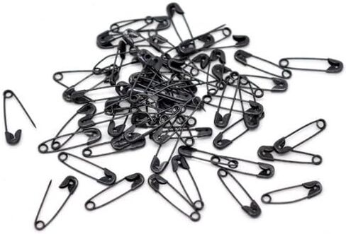 دبابيس أمان LEFV™، أدوات تثبيت وتشذيب الملابس المعدنية الصغيرة الرائعة، ملحقات أدوات تثبيت الأزرار المعدنية، عبوة من 100 قطعة، باللون الأسود in Kuwait