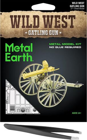 Metal Earth Fascinations Wild West Gatling Gun 3D Metal Model Kit Bundle with Tweezers in Saudi Arabia