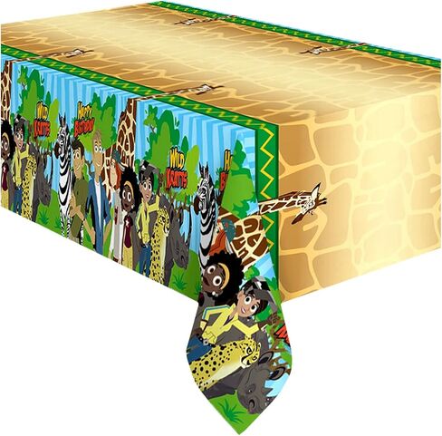 لوازم حفلات أعياد الميلاد Wild Kratts المرخصة رسميًا من Treasures - عبوة من 2 - مفرش طاولة Wild Kratts مقاس 54 × 108 بوصة - ديكورات حفلات Wild Kratts لسطح الطاولة - مفرش طاولة عيد ميلاد سعيد in Saudi Arabia