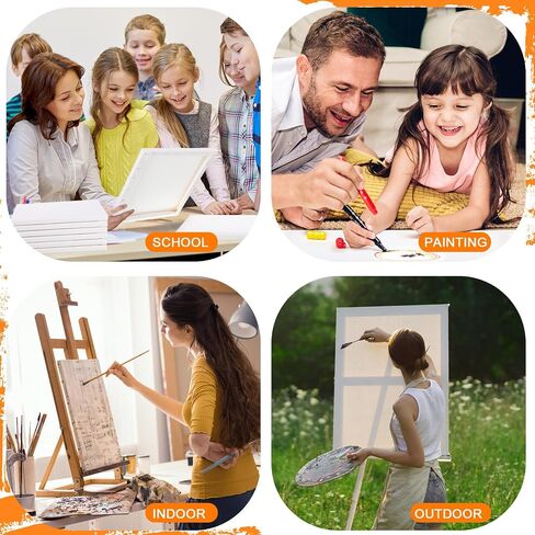 فولمون 45 قطعة من القماش الممتد متعددة العبوات للرسم، 5 × 7، 8 × 10، 11 × 14 (15 لكل منهما)، لوحات قماشية فارغة من القطن الابيض للوازم الفنية للاطفال، لوحات للالوان المائية والاكريليك الزيتي in Saudi Arabia