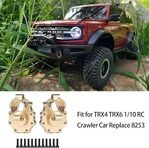 Linsvirgo 2 قطعة من النحاس الأمامي والخلفي الداخلي TRX4 Portal Drive Housing، TRX6 غطاء بوابة مفصل التوجيه لمحور الثقل الموازن لـ 1/10 RC Crawler TRX-4 Defender Bronco Sport K5 TRX6 ترقيات الأجزاء in Kuwait