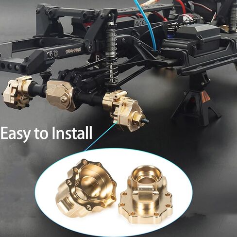 Linsvirgo 2 قطعة من النحاس الأمامي والخلفي الداخلي TRX4 Portal Drive Housing، TRX6 غطاء بوابة مفصل التوجيه لمحور الثقل الموازن لـ 1/10 RC Crawler TRX-4 Defender Bronco Sport K5 TRX6 ترقيات الأجزاء in Kuwait