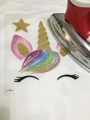 مجموعة من 3 رقع قماشية قماشية قماشية قماشية قابلة لإعادة الشحن بنمط وحيد القرن مع زهور ونجوم صديقة للبيئة من 3 قطع للديكور بنفسك باللون الوردي EASU001 in Kuwait