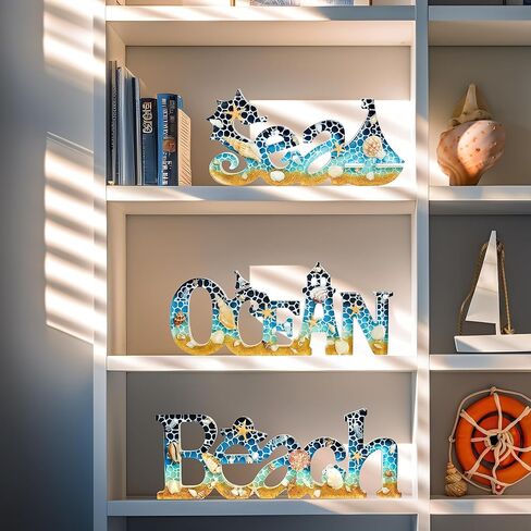 ISSEVE 3Pcs Large Letter Sign Resin Molds Silicone, Beach Ocean Sea Word Sign Silicone Molds for Resin Casting, Epoxy Molds for DIY Tropical Coastal Resin Crafts Home Office Desk Decoration in Kuwait