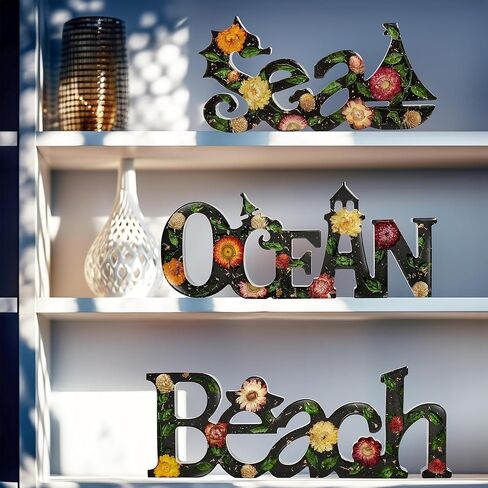 ISSEVE 3Pcs Large Letter Sign Resin Molds Silicone, Beach Ocean Sea Word Sign Silicone Molds for Resin Casting, Epoxy Molds for DIY Tropical Coastal Resin Crafts Home Office Desk Decoration in Kuwait