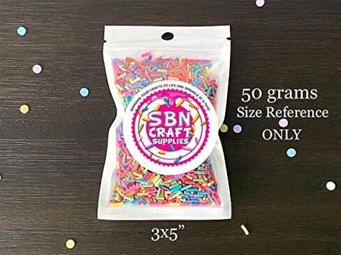 SBN Craft Supply 50 جرام من رشات الباستيل المزيفة ورش الطين لملفات تعريف الارتباط الخاصة بفك تشفير الوحل | حلوى وهمية رشات السكر | DIY شريحة بوليمر كلاي فيمو | لوازم الخبز المزيفة | لوازم الوحل in Kuwait