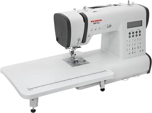 FAMILY 200 PRO|Computerized Household Sewing Machine with Accessory Kit, Foot Pedal, 100 Stitches, Alphabet, Extension Table, Horizontal Rotary Shuttle in Kuwait