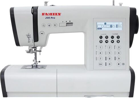 FAMILY 200 PRO|Computerized Household Sewing Machine with Accessory Kit, Foot Pedal, 100 Stitches, Alphabet, Extension Table, Horizontal Rotary Shuttle in Kuwait