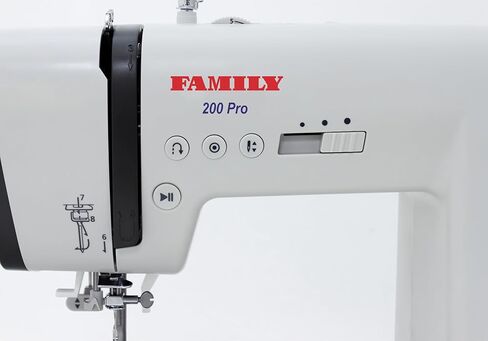 FAMILY 200 PRO|Computerized Household Sewing Machine with Accessory Kit, Foot Pedal, 100 Stitches, Alphabet, Extension Table, Horizontal Rotary Shuttle in Kuwait