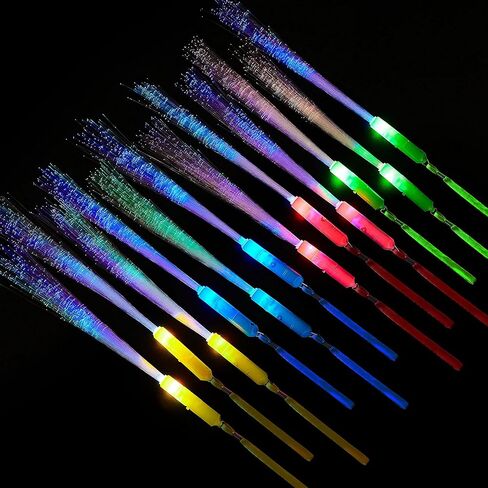 Kasyat 10 Pieces Fiber Optic Light Wand Stick Glow Flashing Wands Fiber Optic Wands LED Flashing Sticks LED Fiber Wands Colorful Flashing LED Wands for Boys and Girls Party Favors (Blue) in Kuwait