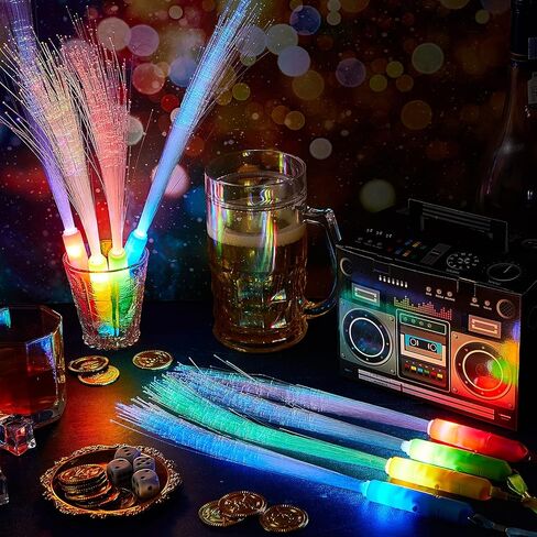 Kasyat 10 Pieces Fiber Optic Light Wand Stick Glow Flashing Wands Fiber Optic Wands LED Flashing Sticks LED Fiber Wands Colorful Flashing LED Wands for Boys and Girls Party Favors (Blue) in Kuwait