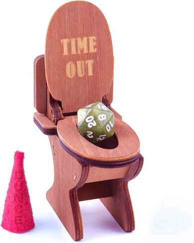 DND Dice Jail, Dice Chair of Shame with Dunce Hat, DND Accessories for Dungeons and Dragons, DND Gift for Fans of Tabletop Games, Time Out Chair for RPG Game, Fits Die Size D4-D20 in Kuwait