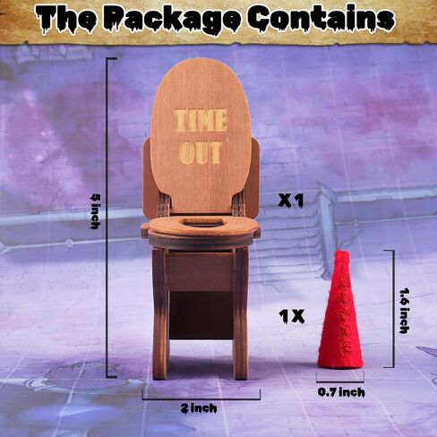 DND Dice Jail, Dice Chair of Shame with Dunce Hat, DND Accessories for Dungeons and Dragons, DND Gift for Fans of Tabletop Games, Time Out Chair for RPG Game, Fits Die Size D4-D20 in Kuwait