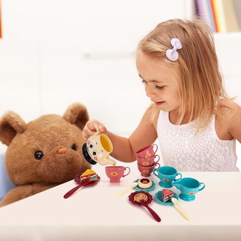 ArtCreativity Musical Tea Set for Girls - 19-Piece Girls Tea Party Set -Toddler Tea Set with Motion-Activated Pouring Sound, Music, and Flashing Lights for Kids Ages 3 4 5 6 in Saudi Arabia