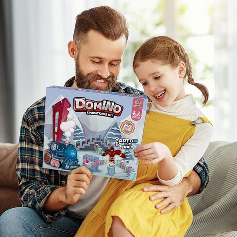 كوفتوي مجموعة قطار دومينو - 180 قطعة. قطار مرح وملون يجهز تجربة رالي الدومينو بسرعة وتلقائية للاولاد والبنات من سن 3-8 سنوات in Kuwait