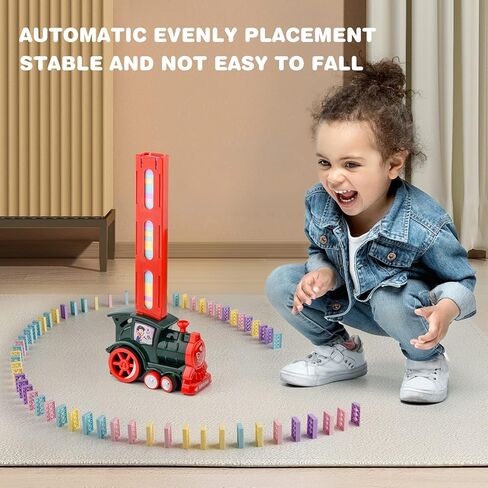 كوفتوي مجموعة قطار دومينو - 180 قطعة. قطار مرح وملون يجهز تجربة رالي الدومينو بسرعة وتلقائية للاولاد والبنات من سن 3-8 سنوات in Kuwait