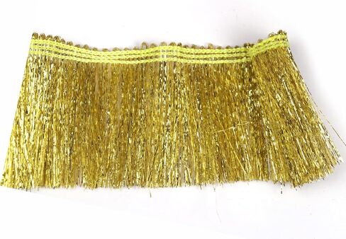 YYCRAFT 1.5" Wide Tinsel Fringe Tinsel Trim Tinsel Garland Metallic Fringe Trim Embellishment 10 Yards, Dark Gold in Saudi Arabia