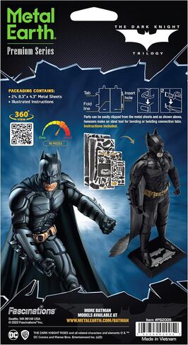 Metal Earth Premium Series Batman The Dark Knight 3D Metal Model Kit Fascinations Bundle with Tweezers in Saudi Arabia