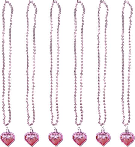 HELERKOL 12 قطعة من القلادات المطرزة لحفلات العزوبية قلادة على شكل قلب وردي قلادات مطرزة بإكسسوارات عيد الحب قلادات مطرزة لحفلات الزفاف وحفلات الزفاف وديكورات قلادة مطرزة in Kuwait