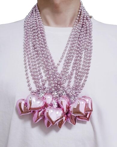 HELERKOL 12 قطعة من القلادات المطرزة لحفلات العزوبية قلادة على شكل قلب وردي قلادات مطرزة بإكسسوارات عيد الحب قلادات مطرزة لحفلات الزفاف وحفلات الزفاف وديكورات قلادة مطرزة in Kuwait