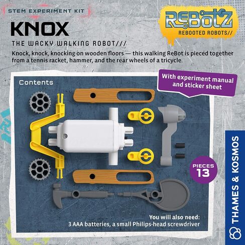 Thames & Kosmos, ReBotz: Rebooted Robots 4-Pack | Knox, Pogo, Scootz & Halfpipe | Motorized Models | Simple Machines | Springs, Cams, Cranks, Wheels, Levers, Sliders in Kuwait