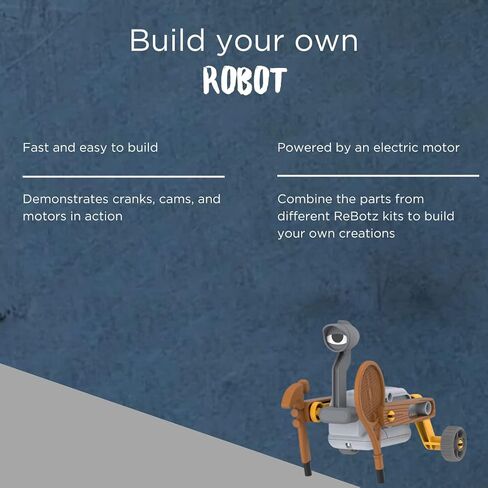 Thames & Kosmos, ReBotz: Rebooted Robots 4-Pack | Knox, Pogo, Scootz & Halfpipe | Motorized Models | Simple Machines | Springs, Cams, Cranks, Wheels, Levers, Sliders in Kuwait