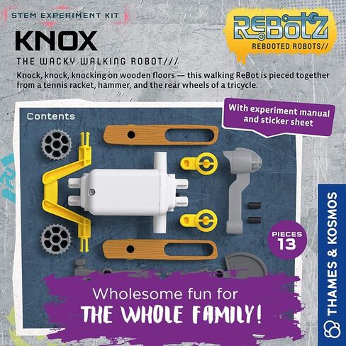 Thames & Kosmos, ReBotz: Rebooted Robots 4-Pack | Knox, Pogo, Scootz & Halfpipe | Motorized Models | Simple Machines | Springs, Cams, Cranks, Wheels, Levers, Sliders in Kuwait