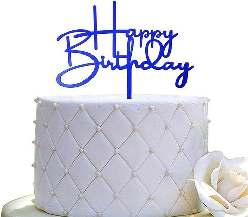 Happy Birthday Cake Topper for Birthday Party Decorations (Black Acrylic) in Kuwait