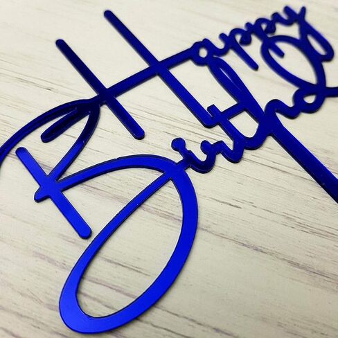 Happy Birthday Cake Topper for Birthday Party Decorations (Black Acrylic) in Kuwait