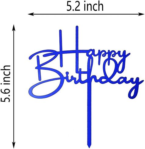 Happy Birthday Cake Topper for Birthday Party Decorations (Black Acrylic) in Kuwait