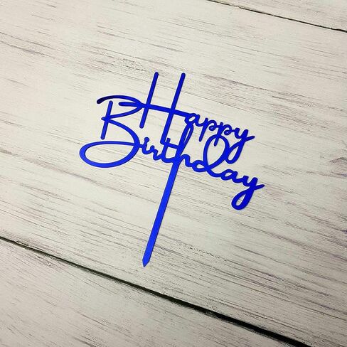 Happy Birthday Cake Topper for Birthday Party Decorations (Black Acrylic) in Kuwait