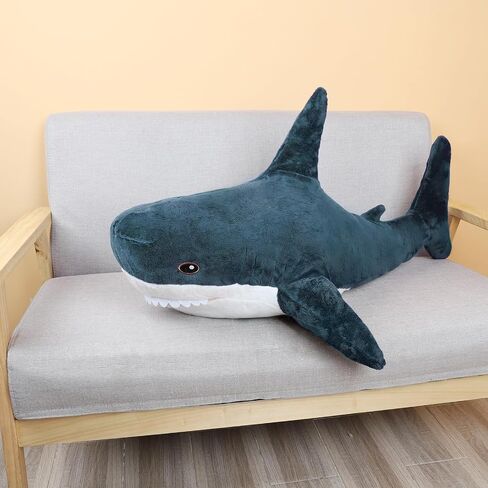MUPI Shark Plush 17 بوصة، وسادة قرش محشوة على شكل حيوان القرش، لعبة قرش القرش المحشوة، لعبة قرش المحيط المحشوة، حيوان كبير من القطيفة، دمية قرش محشوة كبيرة، حيوان بحري (أزرق داكن) in Kuwait