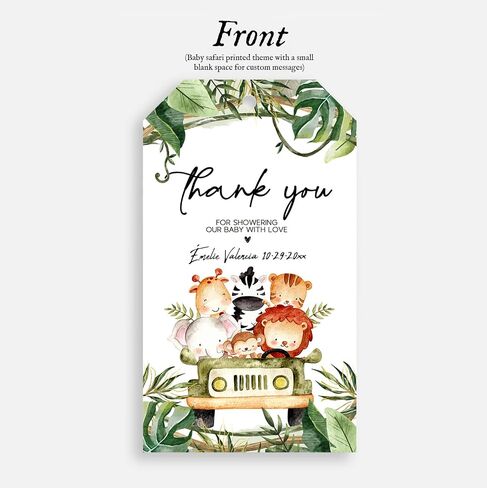 Tags for Gifts with String 25pcs - Woodland Wild Creature Animals Jungle Safari Decorative - Thank You Baby Shower Party Favor Wrap Hang Gift Tag - On White Kraft in Saudi Arabia