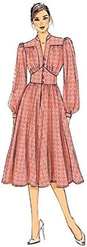 Vogue Patterns V9076 E5 فستان Misses' المجمع مع نمط خياطة بأكمام أسقف، مقاس 14-22 (9076) in Kuwait