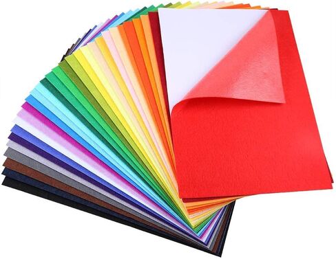Caydo 30 Pcs 8" x 12" Adhesive Backed Felt Fabric Sheets, Assorted Color Christmas Felt Sheet for Sewing DIY Craft and Christmas Decorations in Saudi Arabia