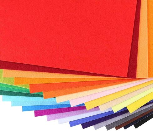 Caydo 30 Pcs 8" x 12" Adhesive Backed Felt Fabric Sheets, Assorted Color Christmas Felt Sheet for Sewing DIY Craft and Christmas Decorations in Saudi Arabia