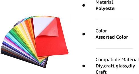 Caydo 30 Pcs 8" x 12" Adhesive Backed Felt Fabric Sheets, Assorted Color Christmas Felt Sheet for Sewing DIY Craft and Christmas Decorations in Saudi Arabia