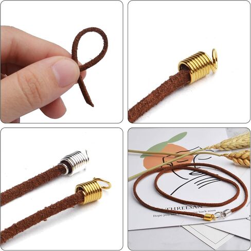 BronaGrand 150 قطعة Antiqued النحاس البرونزية تجعيد السحابات الجلود الحبل ينتهي قبعات قلادة المشبك أجزاء المجوهرات 10x5mm in Kuwait
