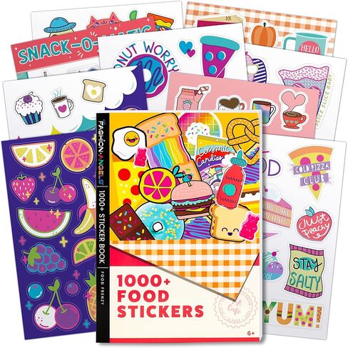 Fashion Angels 1000+ Food Sticker Book - Dive into Over 1,000 Delightful Cute Food Stickers for Kids, Perfect for Personalizing Laptops, Journals, Cards & More, Ideal for Kids Ages 6 and Up in Saudi Arabia