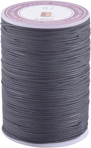KONMAY 0.5mm Extra Strong Braided Round Waxed Leather Sewing Thread, 141 Yards Army Green Upholstery Waxed Thread with Core for Hand and Machine Sewing, Leather Stitching, Macrame and Jewelry Making in Kuwait