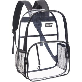 حقيبة ظهر شفافة من COVAX، حقائب كتب شفافة، حقيبة ظهر شفافة من مادة PVC مقاومة للماء للجامعات والعمل والأمن والأحداث الرياضية in Kuwait