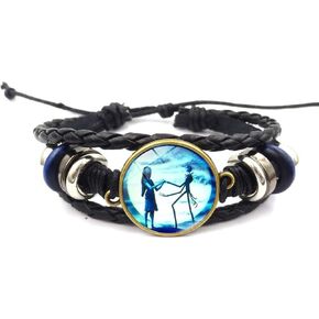 جاك وسالي كابوس قبل عيد الميلاد مطرز اليد المنسوجة الجلود سوار مضفر الشرير سلسلة الكفة, جلد in Kuwait