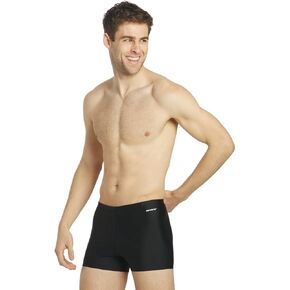 Sporti Men's Swimsuit Square Leg, Solid Color, Comfortable Fit, Chlorine Resistant, Bathing Suit, Square Cut Swimwear Trunks