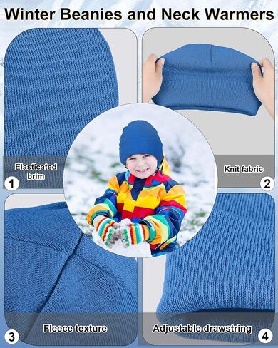 Liitrsh 48 Pcs Kids Winter Beanie Hat Warm Knitted Cold Weather Hats Multicolored Snow Beanies Bulk Girls Boys' Hats and Caps for Homeless Children Youth, 6 Colors, 6-10 Years in Saudi Arabia