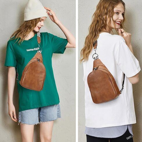 KL928 حقيبة رافعة صغيرة حقيبة صدر للرجال والنساء والرجال من جلد البولي يوريثان حقيبة ظهر كروس مع حزام جيتار حقيبة كتف عادية in Kuwait