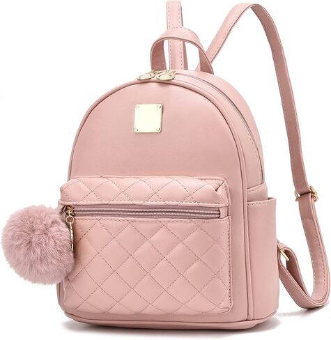 حقيبة ظهر جلدية صغيرة مبطنة من BESYIGA للفتيات المراهقات، حقيبة ظهر صغيرة لطيفة صغيرة الحجم باللون الأبيض in Kuwait