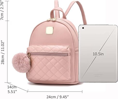 حقيبة ظهر جلدية صغيرة مبطنة من BESYIGA للفتيات المراهقات، حقيبة ظهر صغيرة لطيفة صغيرة الحجم باللون الأبيض in Kuwait