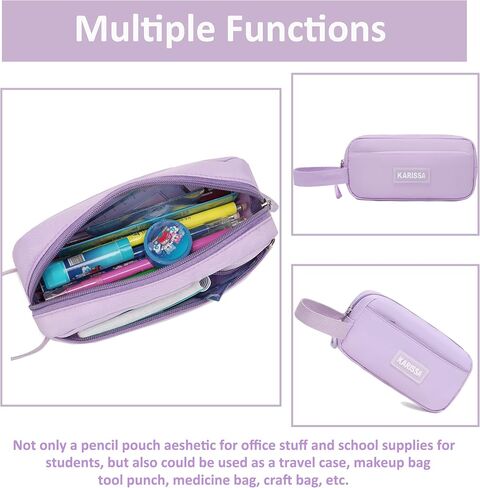 AO ALI VICTORY Backpack for Girls Set with Pencil Case 15.6 Inch Laptop School Bag Cute Kids Elementary College Backpacks Large Bookbags for Women Teens Students Anti Theft Travel Daypack - Purple in Kuwait